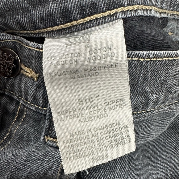 Levi's men’s super skinny jeans 510 red tab size 28 x 28 - Picture 10 of 11
